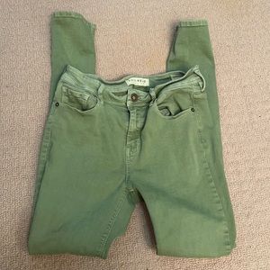 High waisted Green Jeans